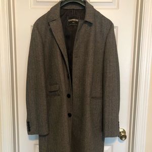 Express men’s herringbone overcoat men’s Large